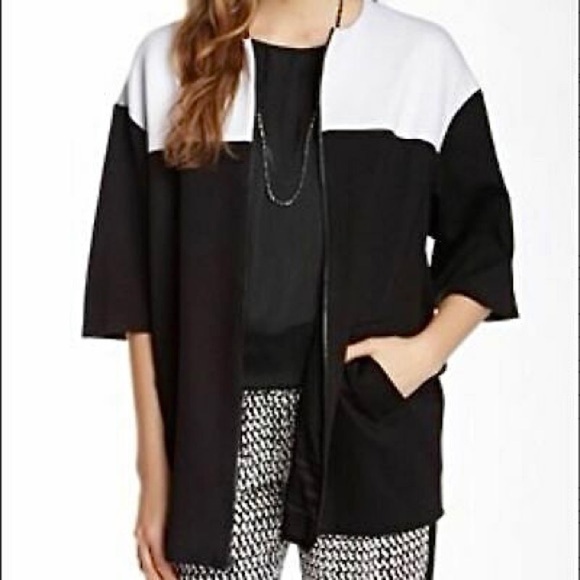 ALICE + OLIVIA 90s Boxy Oversized Colorblock Short Sleeve Full Zip Jacket S - Picture 4 of 8